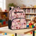 thumbnail image 5 of HUIACONG 13.5 Inch Pink Ladybug Floral Kids Backpack, Lightweight Water Resistant School Bag with Multi Pockets, Ergonomic Breathable Adjustable Padded Straps Bookbag for Daily Travel, 5 of 7