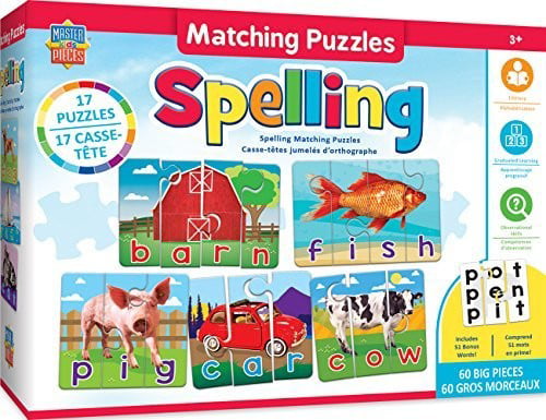 Master Kids Pieces 60 Big Pieces Spelling Matching Puzzles 