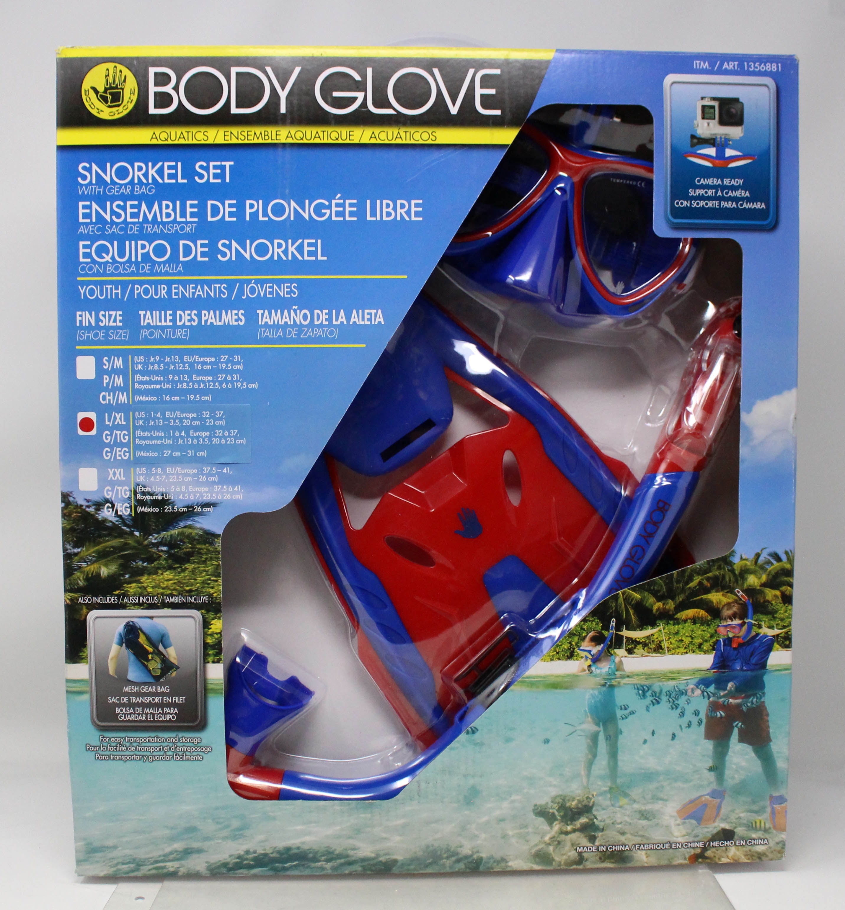 Body Glove Aquatics Snorkel Set With Gear Bag L/XL