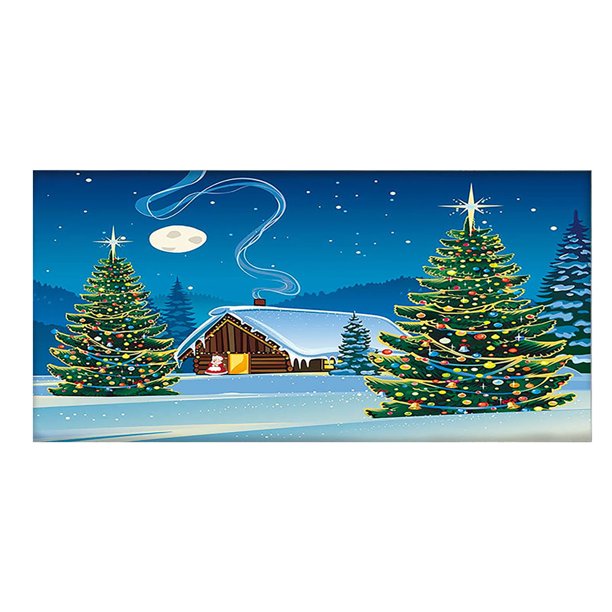 70 X 157 Pulgadas. Pancarta Navideña «Feliz Navidad». Cubierta Mural Para Puerta De Garaje. Muñeco De Nieve Invernal. Papá Noel. Cubierta Grande Para Puerta Exterior. Decoración Navideña Para Interi