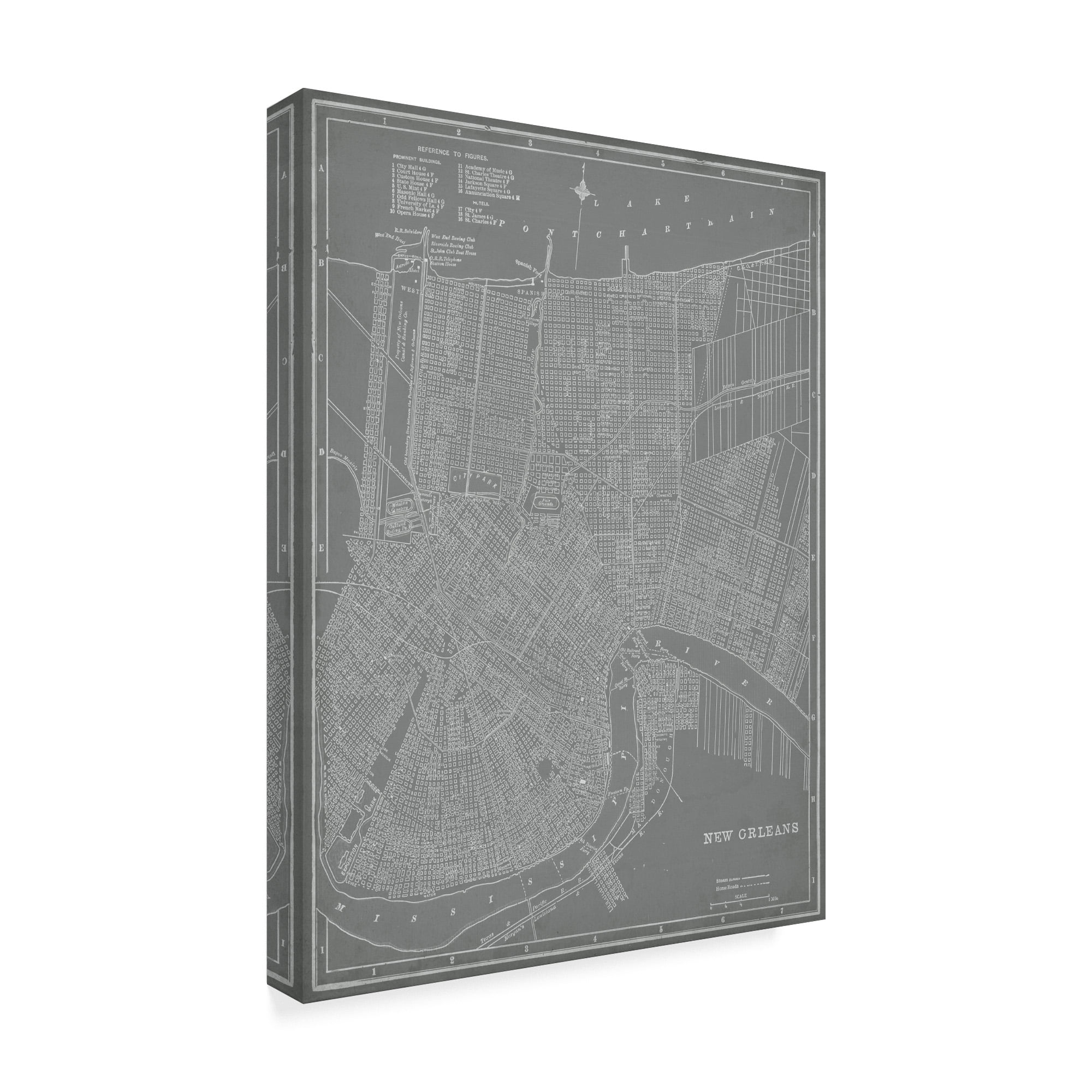 Trademark Fine Art 'City Map of New Orleans' Canvas Art by Vision Studio