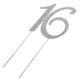 thumbnail image 1 of Decoración de tarta Verkelly Silver Elegant 16 para fiesta de cumpleaños, 1 of 5