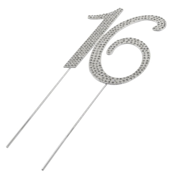 Decoración de tarta Verkelly Silver Elegant 16 para fiesta de cumpleaños