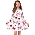 thumbnail image 2 of Valentine's Day Dresses for Girls Cute Heart Graphic A Line Dress Crewneck Long Sleeve Casual Dress Size 4-14, 2 of 6
