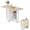 White, variant on Kuublock Folding Dining Table with 2 Storage Racks, Space Saving Dining Table with 6 Wheels, Kitchen Table for Small Spaces