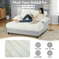 thumbnail image 4 of Harper & Bright Designs Modern Chaise Indoor Lounge, Cloud Sofa Bed Chair, Faux Rabbit Fur Fabric Lounge Chaise with Pillows for Living Room, Beige, 4 of 18