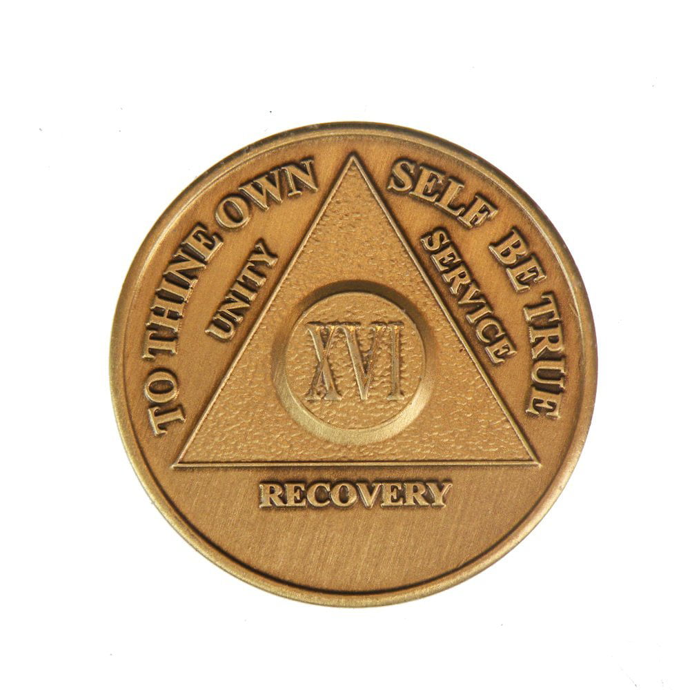 16 Year AA Medallion Bronze Sobriety Chip - Walmart.com - Walmart.com