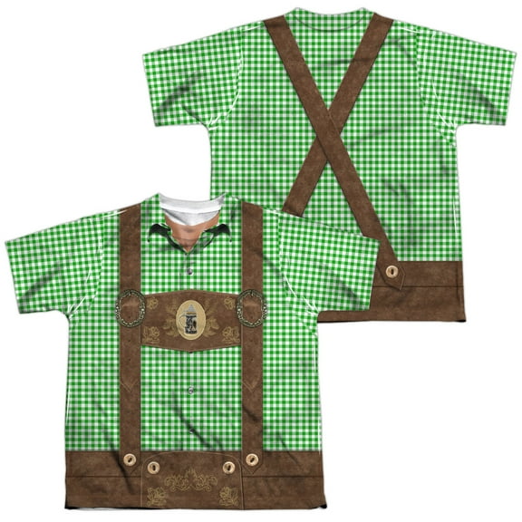 Oktoberfest Lederhosen (Front - Back Print) - Youth Short Sleeve Shirt - Medium