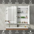 thumbnail image 3 of DEYGIA Medicine Cabinet with LED Mirror for Bathroom, 30''x36'' Aluminum, Wall Mounted Surface led Medicine Cabinet, Defog, Stepless Dimming, 3 Color Change, 2 Outlets, 2USB(30''x36'' Double Door), 3 of 7