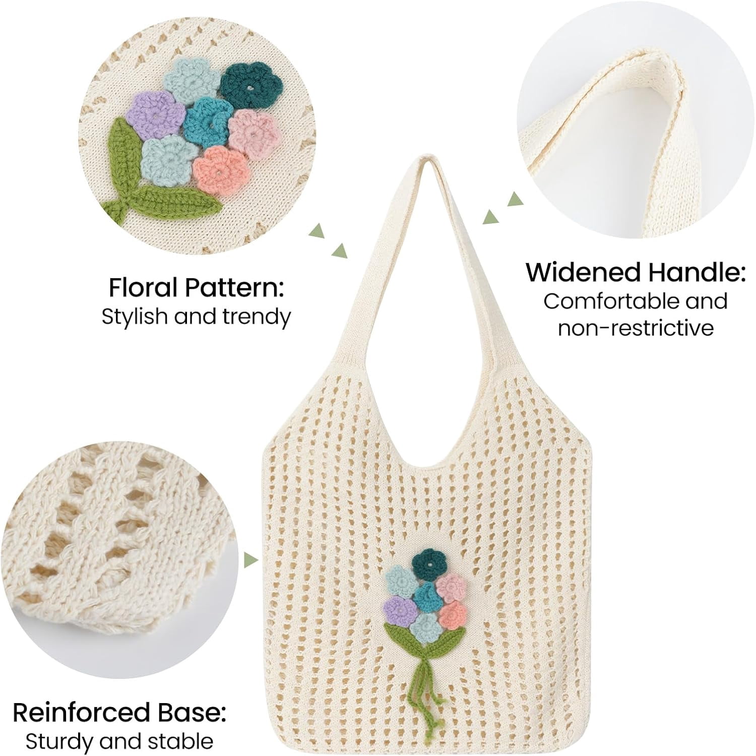 Crochet Mesh Beach Tote Shoulder Handbags Hobo for Women Summer Vacation Shoulder Bag Soft Y2k Purses for Travel