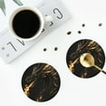 thumbnail image 4 of Zufioo Black And Gold Fire Dragon Print Leather Coaster Set, Decorative PVC Coasters 4-pack - Scald and Stain-resistant, Suitable for Home, Cafes, Restaurants-Round Shape, 4 of 6