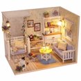 thumbnail image 1 of Kit de Maison de Poupée en Bois Miniatures DIY avec Couverture et Lumière LED-Journal de Chat, 1 of 7