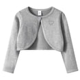 thumbnail image 2 of akafmk Cropped Cardigan for Girls Lightweight Bolero Shrug Crew Neck One-Button Knit Casual School Outerwear Fall Knit Sweater Cardigan, Size 9-10 Years, 2 of 7