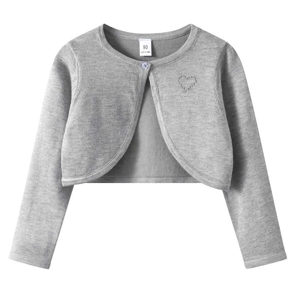 KyCheLot Knitted Sweater for Girls Single Button Long Sleeve Crew Neck Schoolwear Kids Breathable Hiking Sweaters