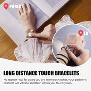 TOTWOO Long Distance Touch Bracelets for Couples, Long Distance Relationship Gifts for Girlfriend