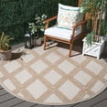 thumbnail image 2 of SAFAVIEH Martha Stewart Global Diamond Indoor/Outdoor Area Rug, Beige/Brown, 6'7" x 6'7" Round, 2 of 8