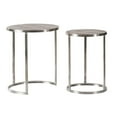 thumbnail image 4 of A&B Home Textured Print Round Nesting Tables with Rod Legs - Set of 2 - Gray, Steel Finish, 4 of 5