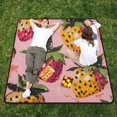 thumbnail image 5 of Pink Orange Strawberry Beach Blanket Outdoor Picnic Mat Sandproof Waterproof Foldable for Camping Travel Hiking, 5 of 6