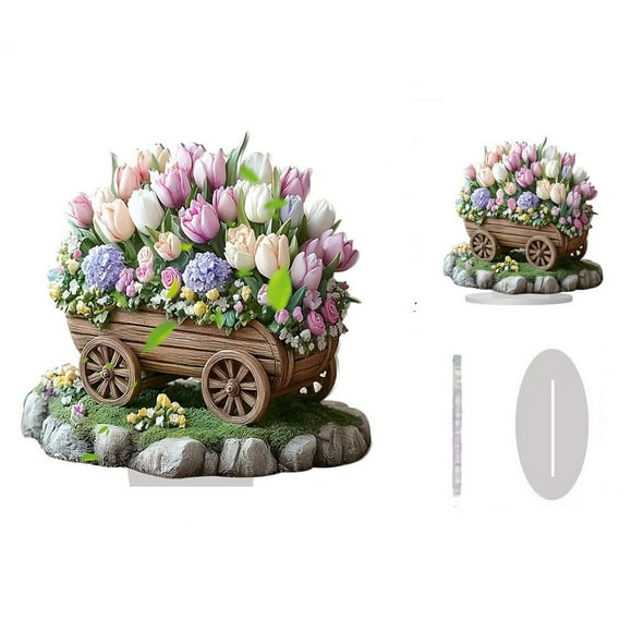 Lksixu Easter Decorations Acrylic Flat Decoration for Flower Cart Easter Ornaments Spring Decor for Party Holiday