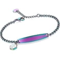 thumbnail image 1 of Bracelet d'Alerte Médicale Personnalisé, Bracelet en Acier Inoxydable Ice SOS avec Chaîne Réglable, Bijoux pour Femmes, 1 of 5