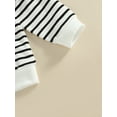 thumbnail image 6 of Franhais Toddler Baby Unisex Casual Suit, Stripe Printed Long Sleeve Hooded Tops+Patchwork Long Pants, 6 of 8