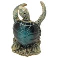 Blue Sea Turtle Wine Bottle Holder 7.5 Inches Tall Polyresin