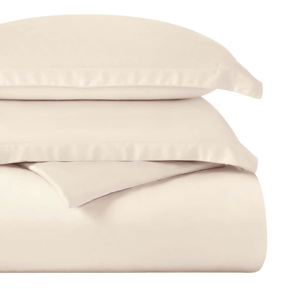 Superior Egyptian Cotton 400 Thread Count Duvet Cover Set, Full/Queen, Ivory