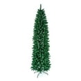 thumbnail image 2 of 7.5Ft Pencil Christmas Tree, Unlit Artificial Xmas Tree with 1075 Branch Tips and Sturdy Metal Stand, Easy Assembly Holiday Decoration, Green, 2 of 7