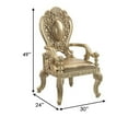 thumbnail image 5 of Armchair with Scrolled Crown Top Back and Ornate Motifs, Set of 2, Gold, 5 of 5