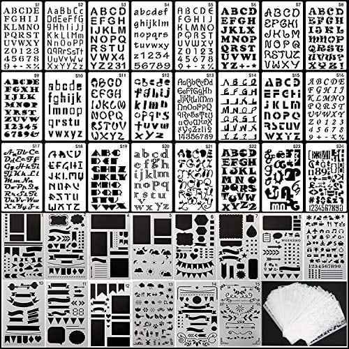 1 x letter and number stencil sets sizes 8 10 20 30mm assorted colors walmart com