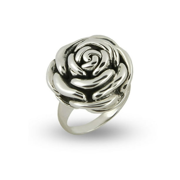 Eve's Addiction - Womens Sterling Silver Rose Ring, Ring Size - Walmart ...