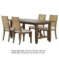 thumbnail image 5 of Benjara Andy 5pc Dining Table Set, Cane Rattan Back, Brown Wood, Beige Fabric, 5 of 5
