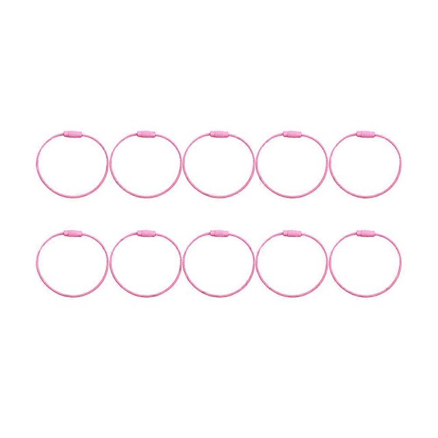 10Pcs Creative Keyring Metal Fashion Retro Simple Durable Keychain for Key (Pink)