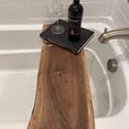 thumbnail image 2 of Stumps Custom Wood Natural Live Edge Walnut Bathtub Tray - Rustic Wood Bath Caddy for Reading, Relaxing and Luxury Soak 49 Inches Length x 6-9 Inches Width Phone Slot, 2 of 5
