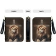 thumbnail image 5 of ZUXONGSY Cross Lion Print PU Leather Bible Cover Case for Women Men Lightweight Bible Carrying Tote Bags with Detachable Wristlet Strap Multifunctional Bible Study Tools for Bible Study, XL, 5 of 7