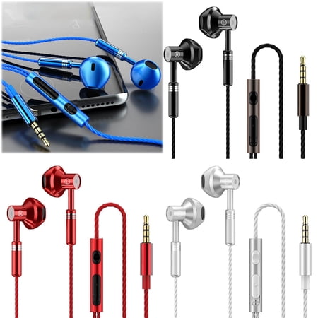 Walbest New Sports Sweat Resistant Wired Earbuds Ergonomic Heavy Bass Semi-in-ear 1.2m Metal 3.5mm Wire Control Earphones with Mic