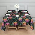 thumbnail image 3 of Neon Halloween Pumpkins Pattern Square Tablecloth,Waterproof Square Table Cover,Wipeable Spillproof Washable Table Cover for Home Kitchen Party Decor 42"X42"(107x107cm), 3 of 6