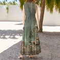 thumbnail image 4 of Women Maxi Long Dress Summer Casual Short Sleeve V Neck Maxi Dresses with Pocket Army Green L, 4 of 5