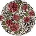 thumbnail image 1 of homeroots Décoration Intérieure 396167 Tapis Rond 6 Pieds Rose Rouge, 1 of 1