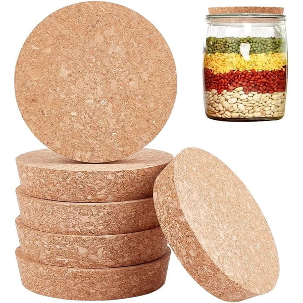 6 tapones de corcho grandes, cónicos, de madera, para botellas y vino. Tapones de corcho de 3,8 a 4 pulgadas para tarros de madera.