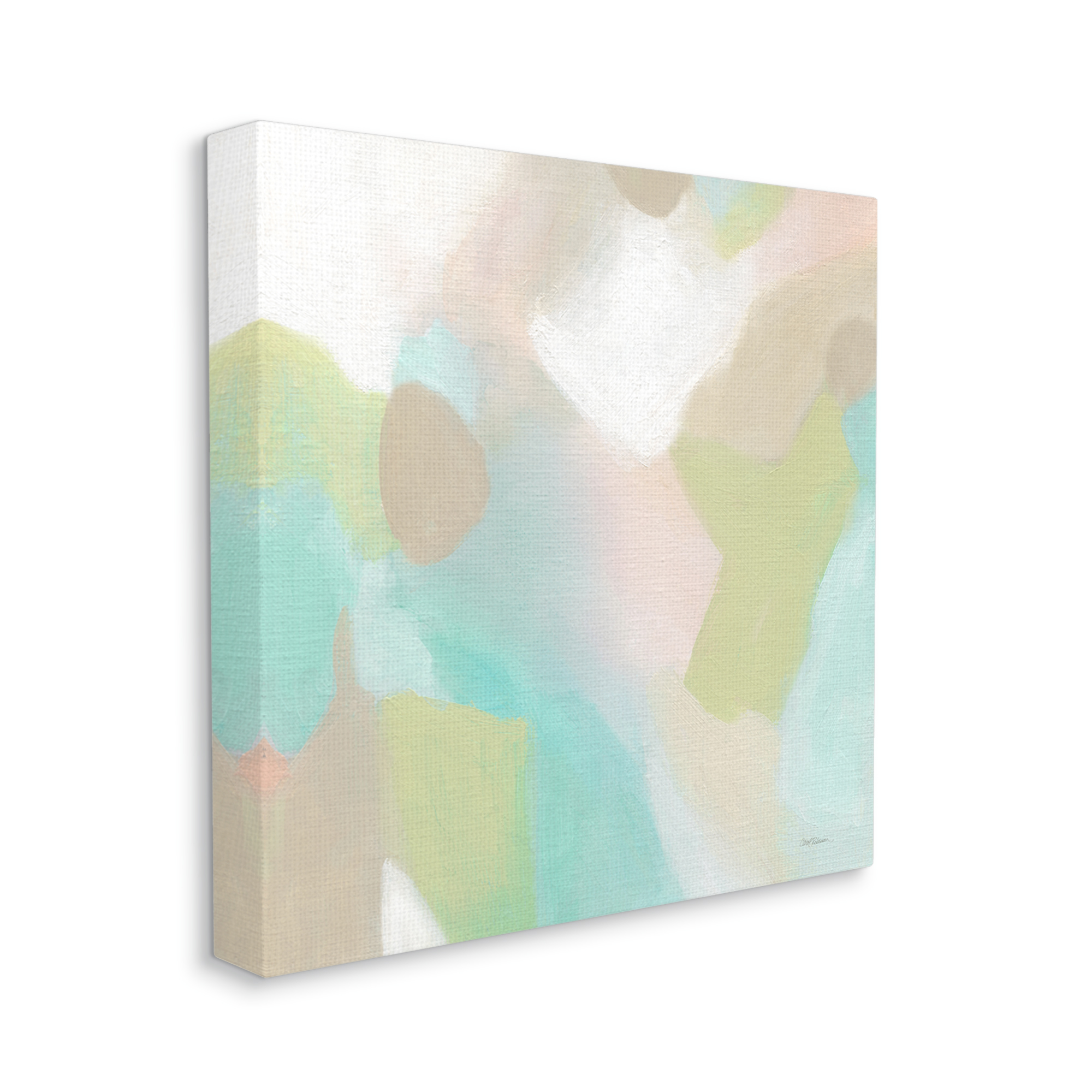 Stupell Industries Modern Fluid Pastel Shapes Soft Green Accent Painting Gallery Wrapped Canvas Print Wall Art, Design by Carol Robinson