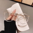 thumbnail image 1 of Gafas para miopía de mujer con montura grande, cara plana ovalada, montura fina de metal, gafas para hombre, 1 of 6