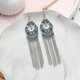 thumbnail image 2 of Pendientes de borla de cadena de aleación larga bohemia, pendientes de borla larga vintage, accesorios de ropa de mujer Feliz Sencillez, 2 of 3