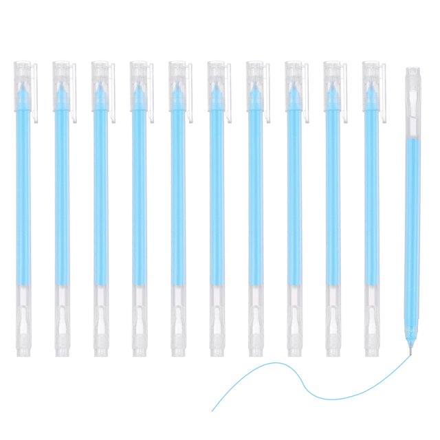 Uxcell 12 Pcs Colored Gel Pens, 0.5mm Fine Point Pastel Gel Pens High Light Ink for DIY Projects Painting Journaling Notebook Black Paper Drawing, 15cm Length Light Blue Ink