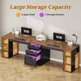 thumbnail image 4 of Farmhouse Two Person Computer Desk with 3 Drawers and Storage Shelves, 96.5" Long Home Office Desk, 4 of 7