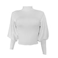 thumbnail image 7 of Fashion Women Casual Solid High-necked Long Sleeve Sweater Blouse Tops Clutch Band Sweatshirt Long Sleeve Sweatshirt Garment Dyed Lightweight Sweaters for Women Old Man Sweater Mens Sweaters for Men, 7 of 7