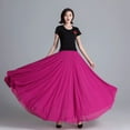 thumbnail image 6 of Women 2 Layers Chiffon Lyrical Dance Long Skirt for Latin Ballet Performances, 6 of 17