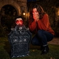 thumbnail image 6 of AUNVITO Light Sound Activated Halloween Tombstone Figurine, Lifting Skeleton Pumpkin Yard Prop, Outdoor Porch Spooky House Scene Decor, 6 of 7