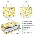 thumbnail image 2 of Large Capacity Tote Bag,Yellow Lemon Fruit Leaves White Pattern Handbag Fashion Luxury Tote Bag,15.7"x13"x 5.1" Inches,Laptop Compatible, 2 of 6
