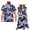 Bahamas Flag, variant on Blue Polynesian Couples' Outfits Husban and Wife Clothing Men's Button Down Shirt Hawaiian Tops and Womens Short Sleeve Dress Pleated Hecm Beach Dresses Size M